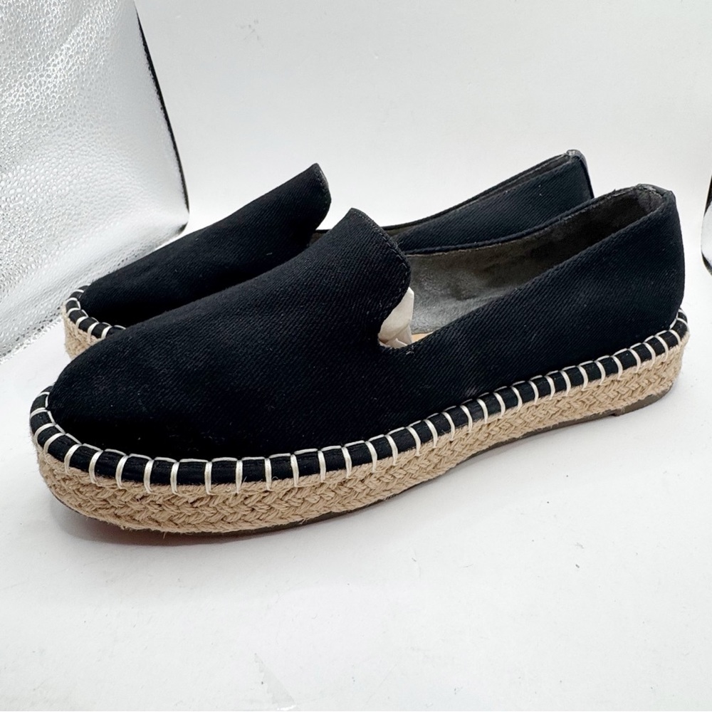 Joie black faux suede platform espadrille slip on shoes sneakers casual 9